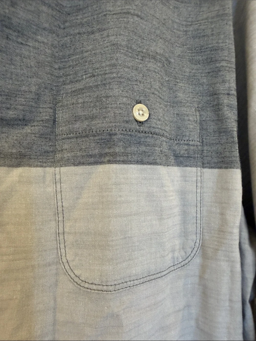 The North Face Men's Two-Tone Light Gray and Dark Gray Button-Down Shirt